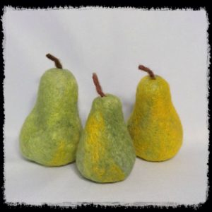 Needle felted pears